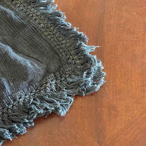 Be Beach by Exist Black Fringe Boho Poncho With Embroidered Floral Details L/XL - Picture 6 of 14